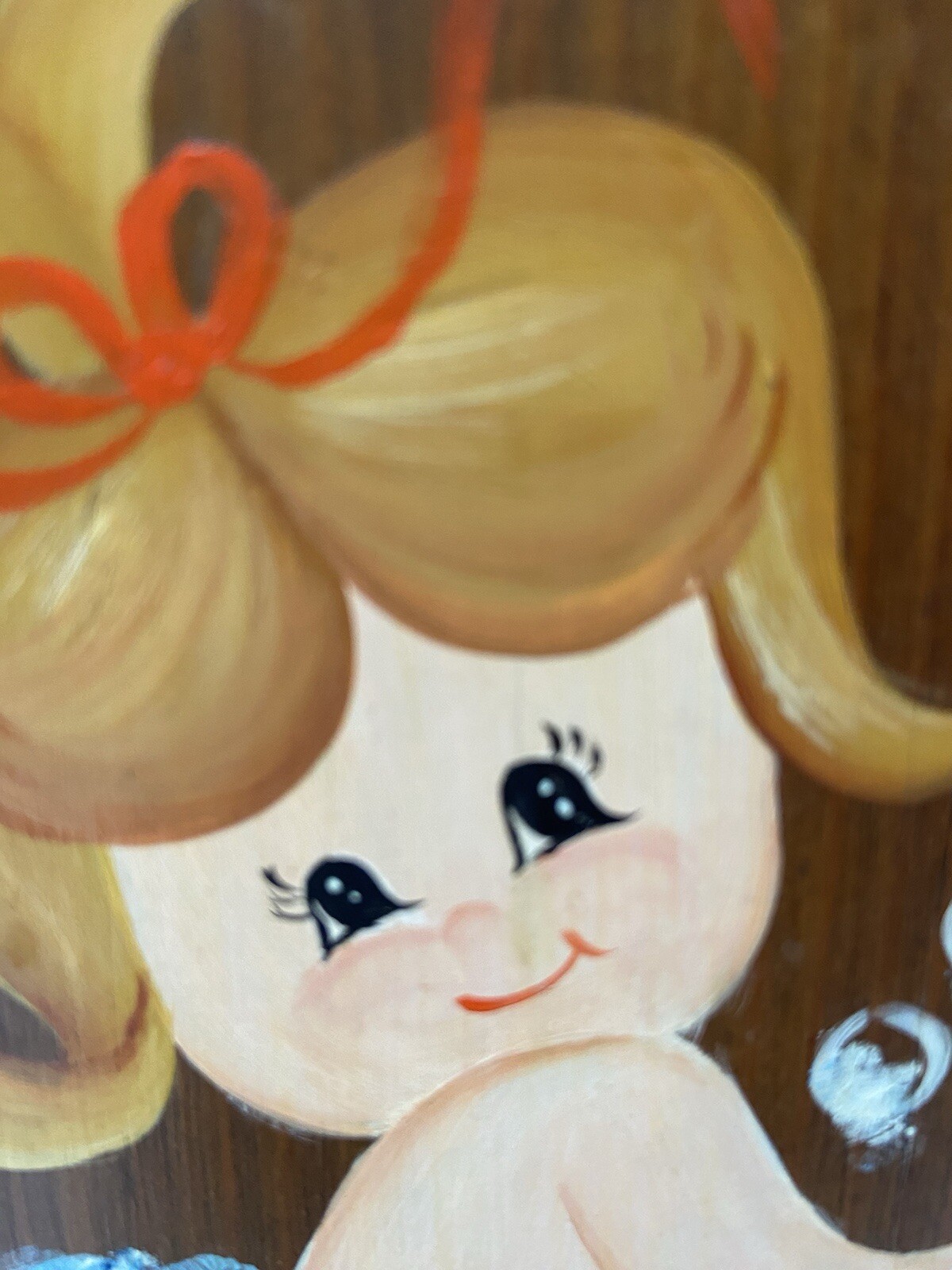 Wooden Hand Painted Wall Art Plaque Bathroom Girl Bubbles Necessary Room Boudoir