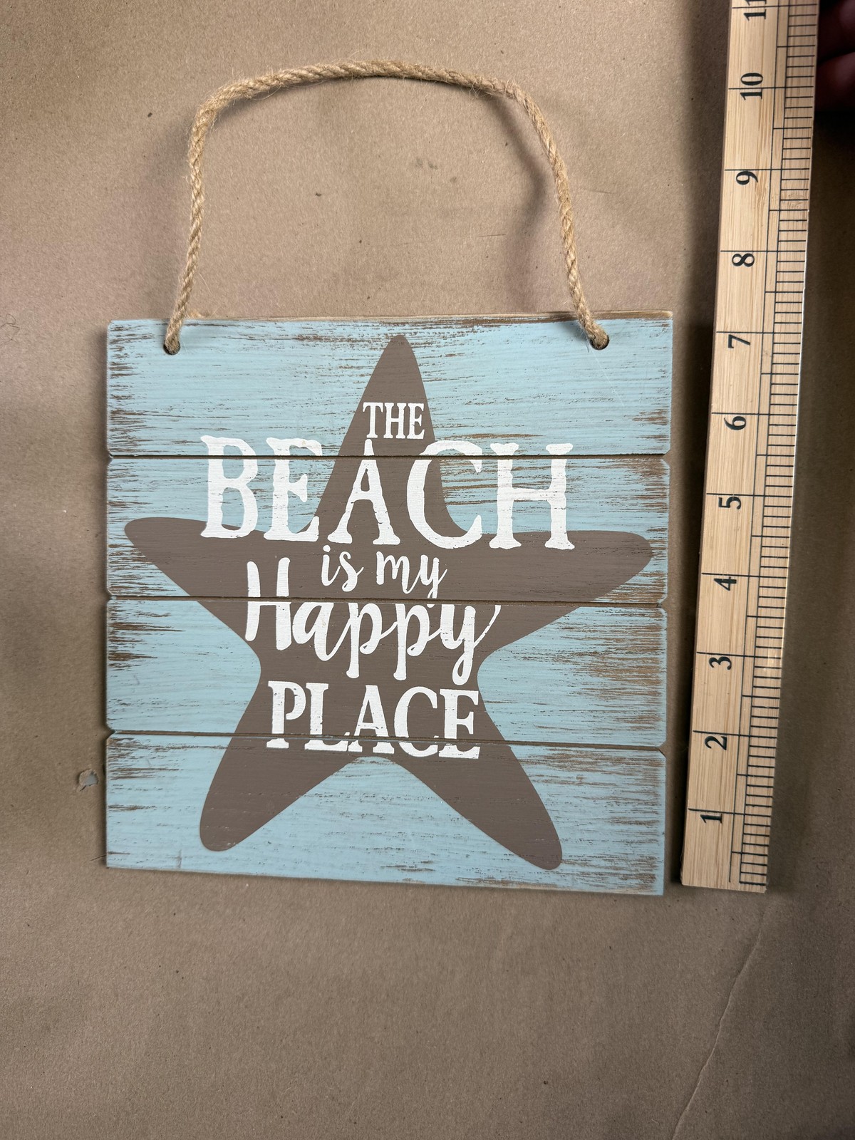 Set Of 2 Beach Sea Coastal Hanging Wood Wall Signs Nautical Decor Plaques