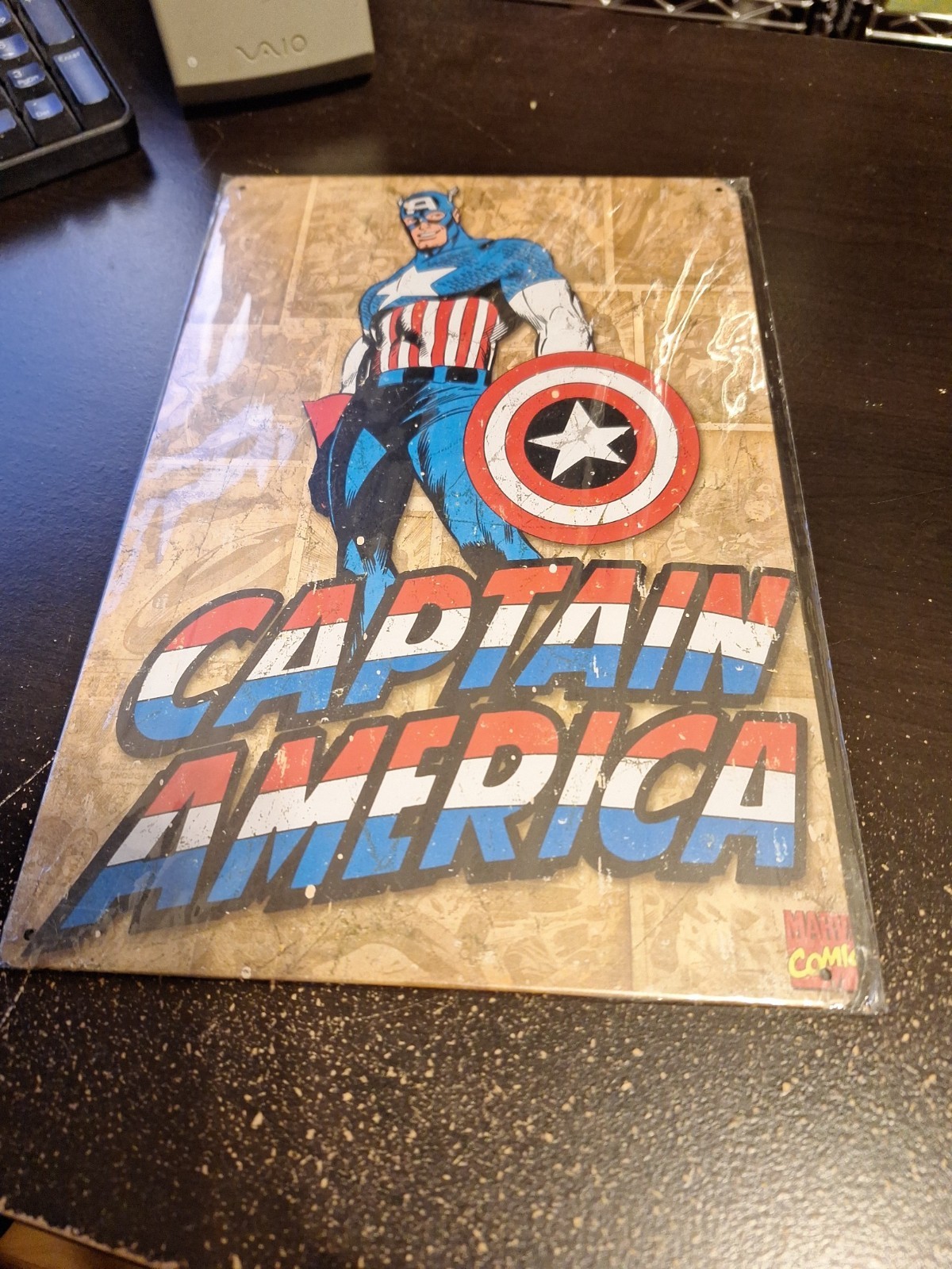 Captain America Metal Tin Sign 8″ x 12″ Marvel Superhero Wall Decor
