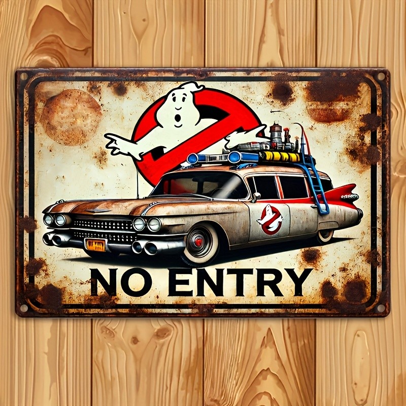 [Vintage Ghostbusters Sign] Retro Metal Ghostbusters , Versati Tin Metal Signs