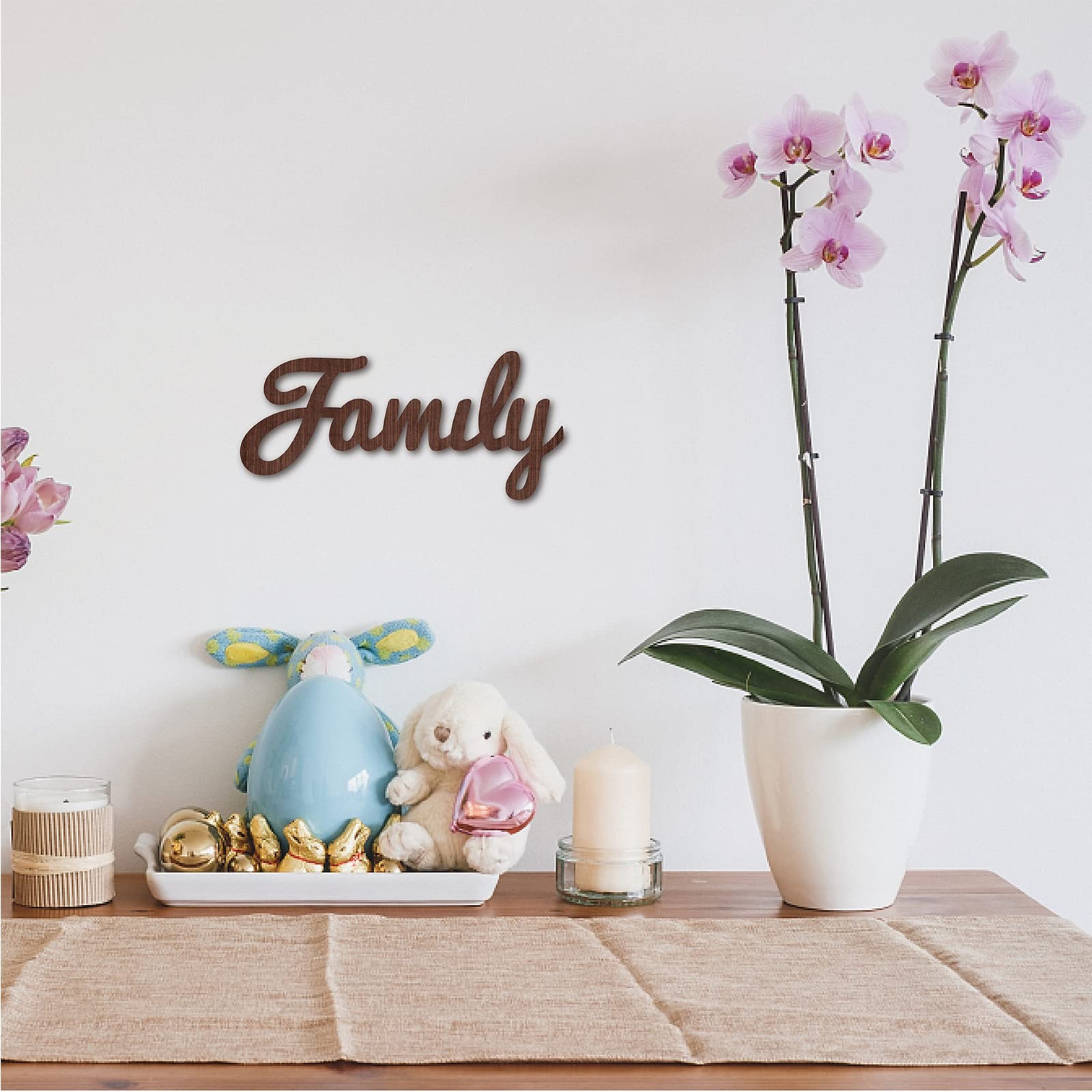 Cutout Sign Family Letter Wooden Wall Art Decor Wood Word Sculpture Signs Rus…
