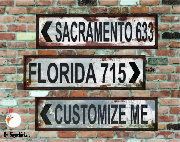 Personalize Your Aluminum DIRECTIONAL SIGN – Add Your CUSTOM text 24″ X 6″