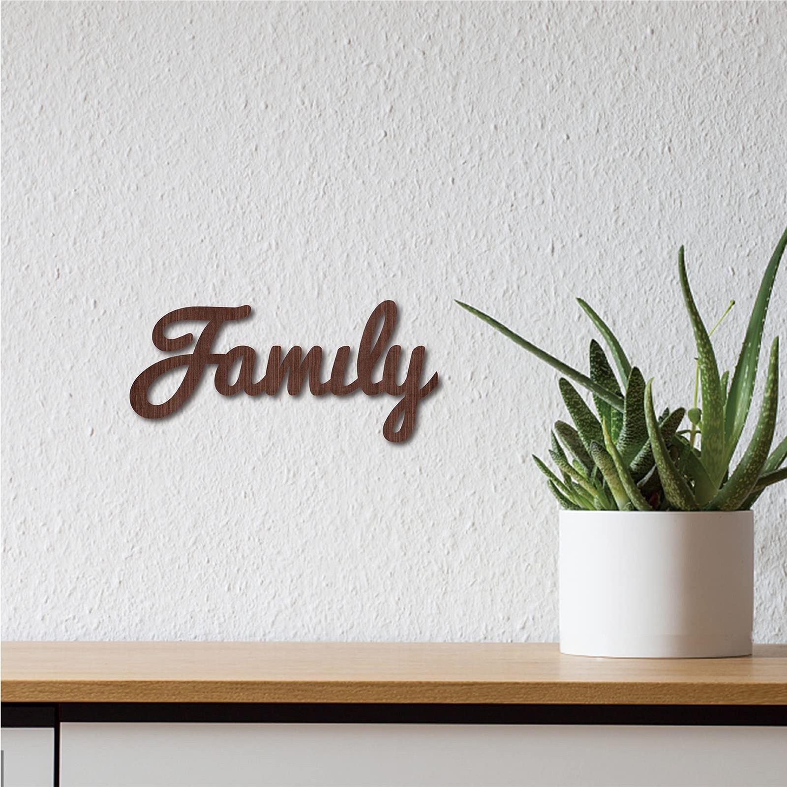 Cutout Sign Family Letter Wooden Wall Art Decor Wood Word Sculpture Signs Rus…