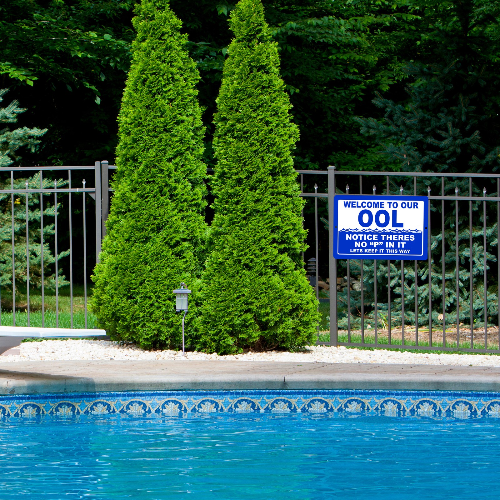 Funny Swimming Pool Sign Metal Tin Sign Indoor Outdoor No P Pee in Pool OOL S…
