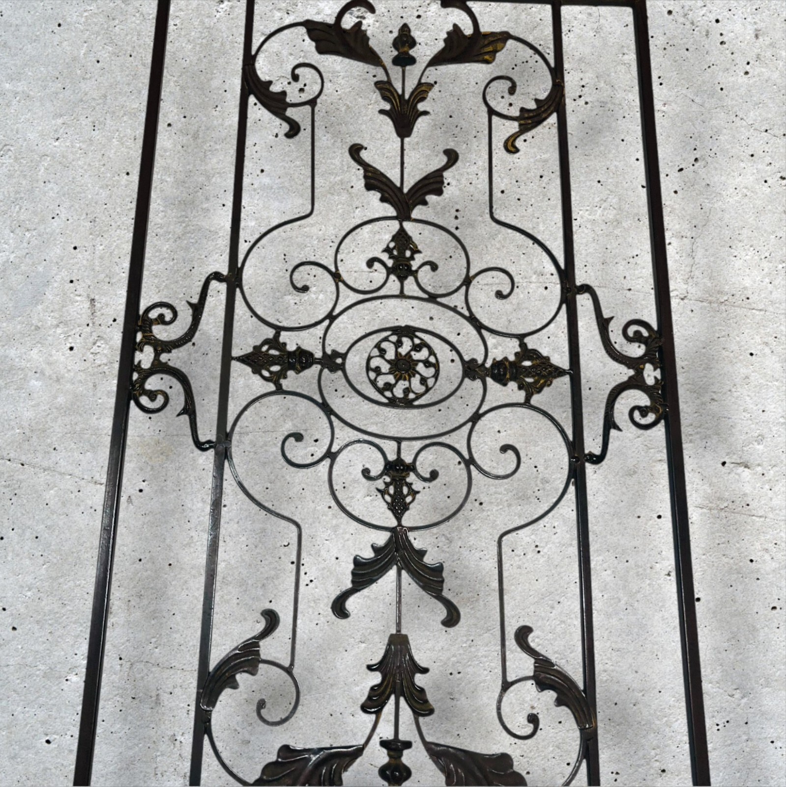 Wrought Iron Rectangular Rustic Wall Decor Scroll Design 39 in x 19.5 in