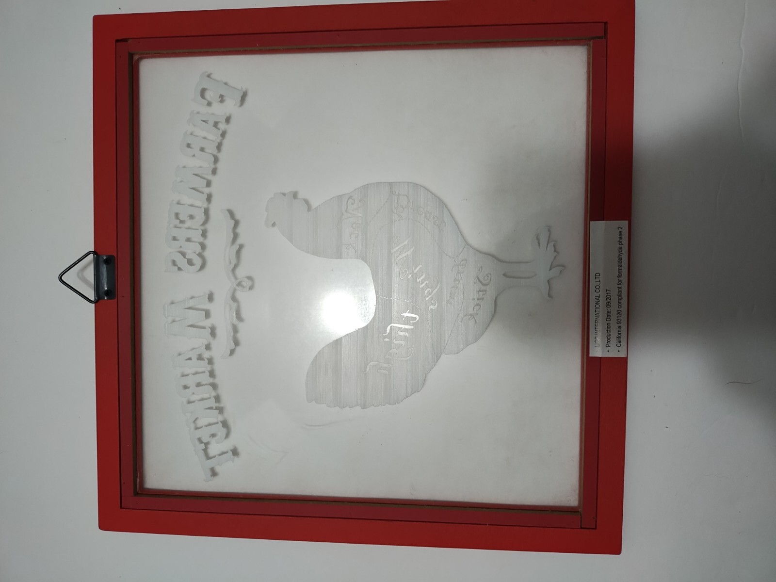 Farmhouse Wall Decor Red Chicken Farmers Market Kitchen Clear Plastic READ