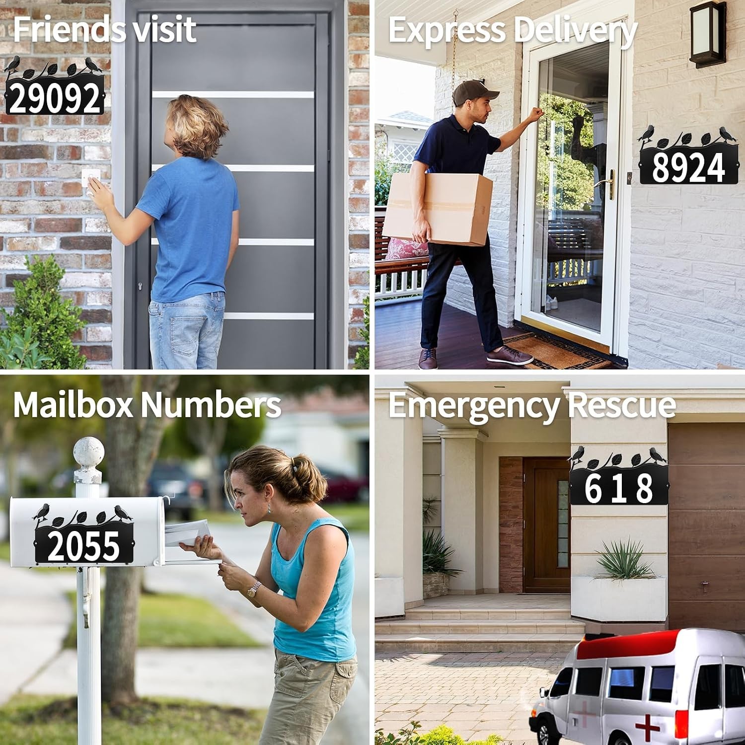 Metal Address Numbers for House, Address Plaque | Waterproof, Rustproof Addre…