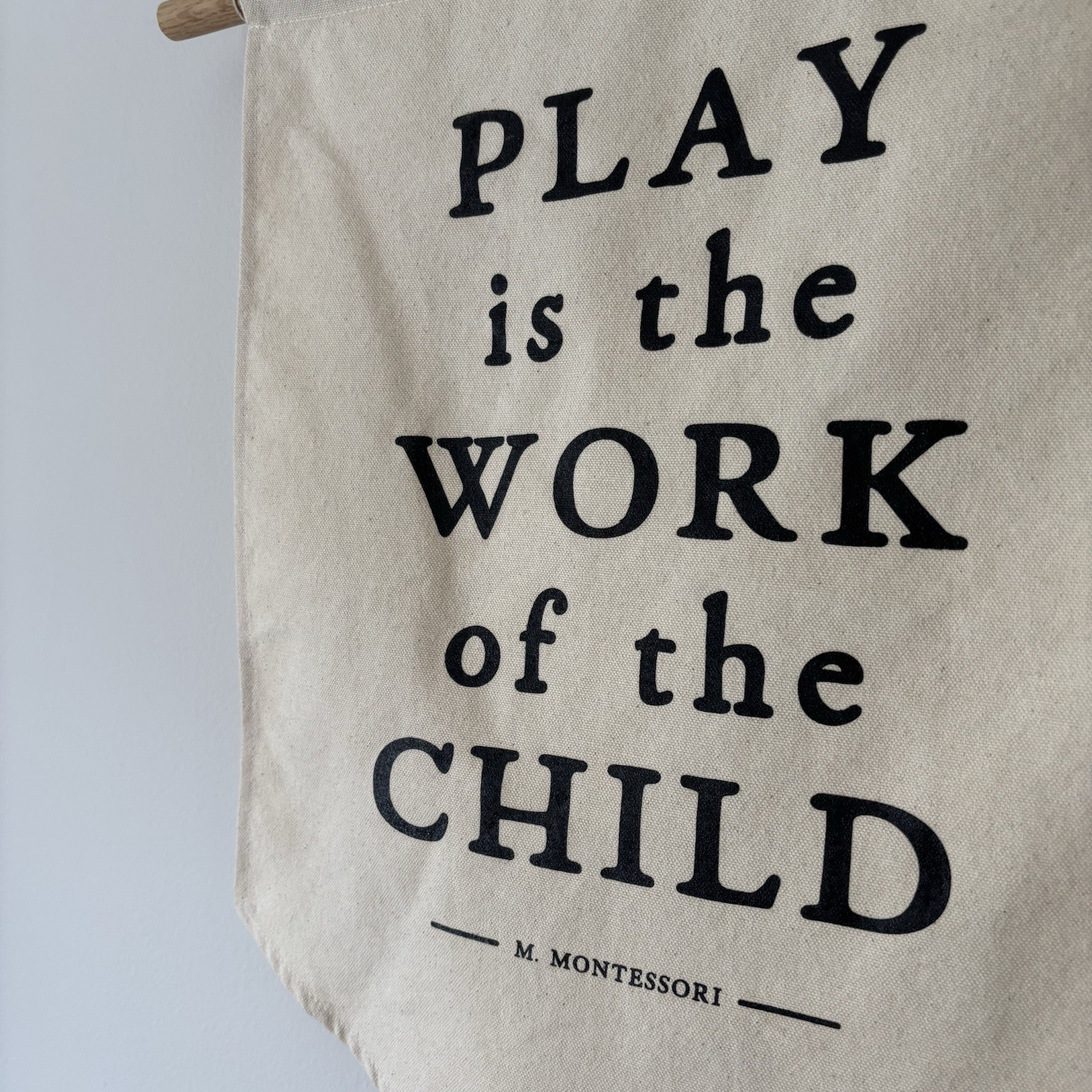 GladFolk Maria Montessori Sign Decor Play Is Work of Child Minimalist Classroom
