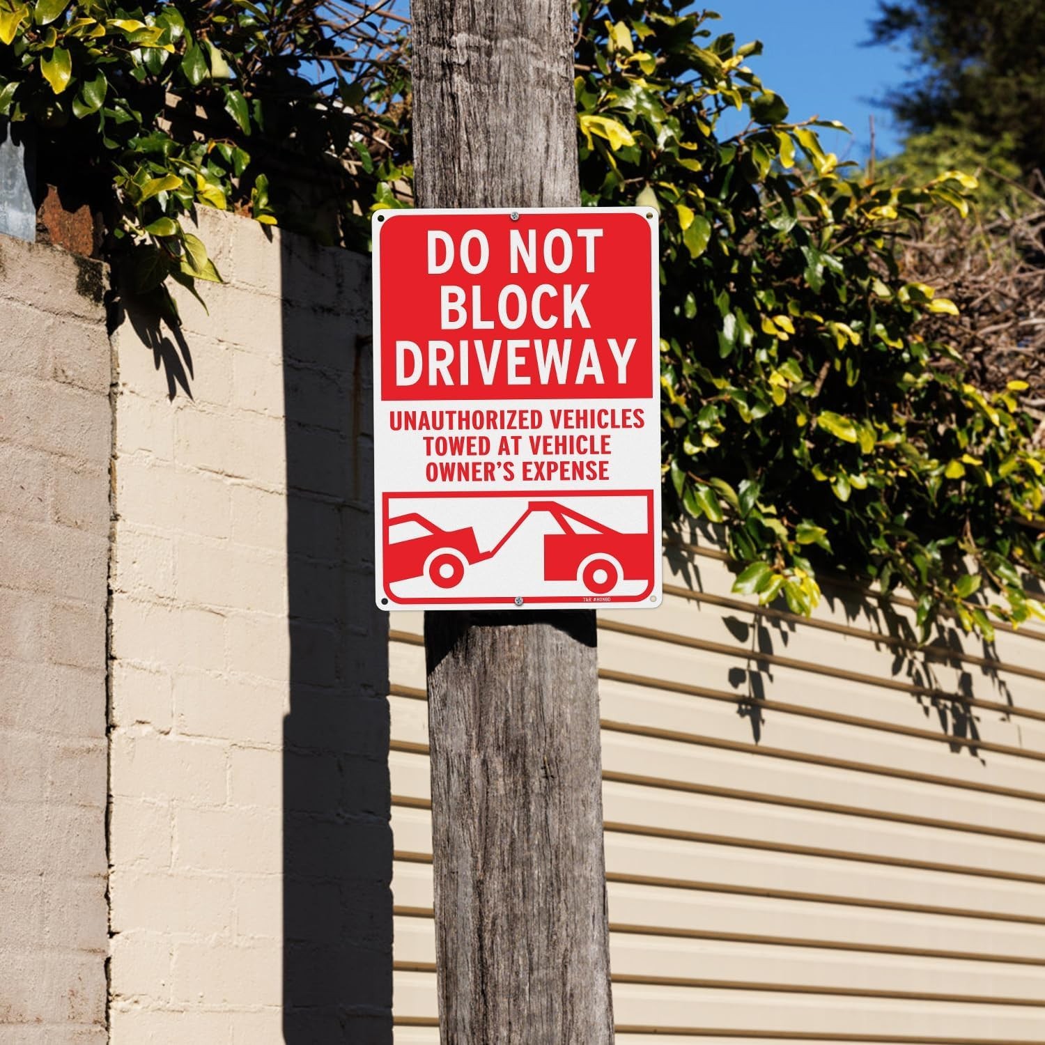 Large Reflective Do Not Block Driveway Sign – 14×10 Inches Aluminum Safety Sign