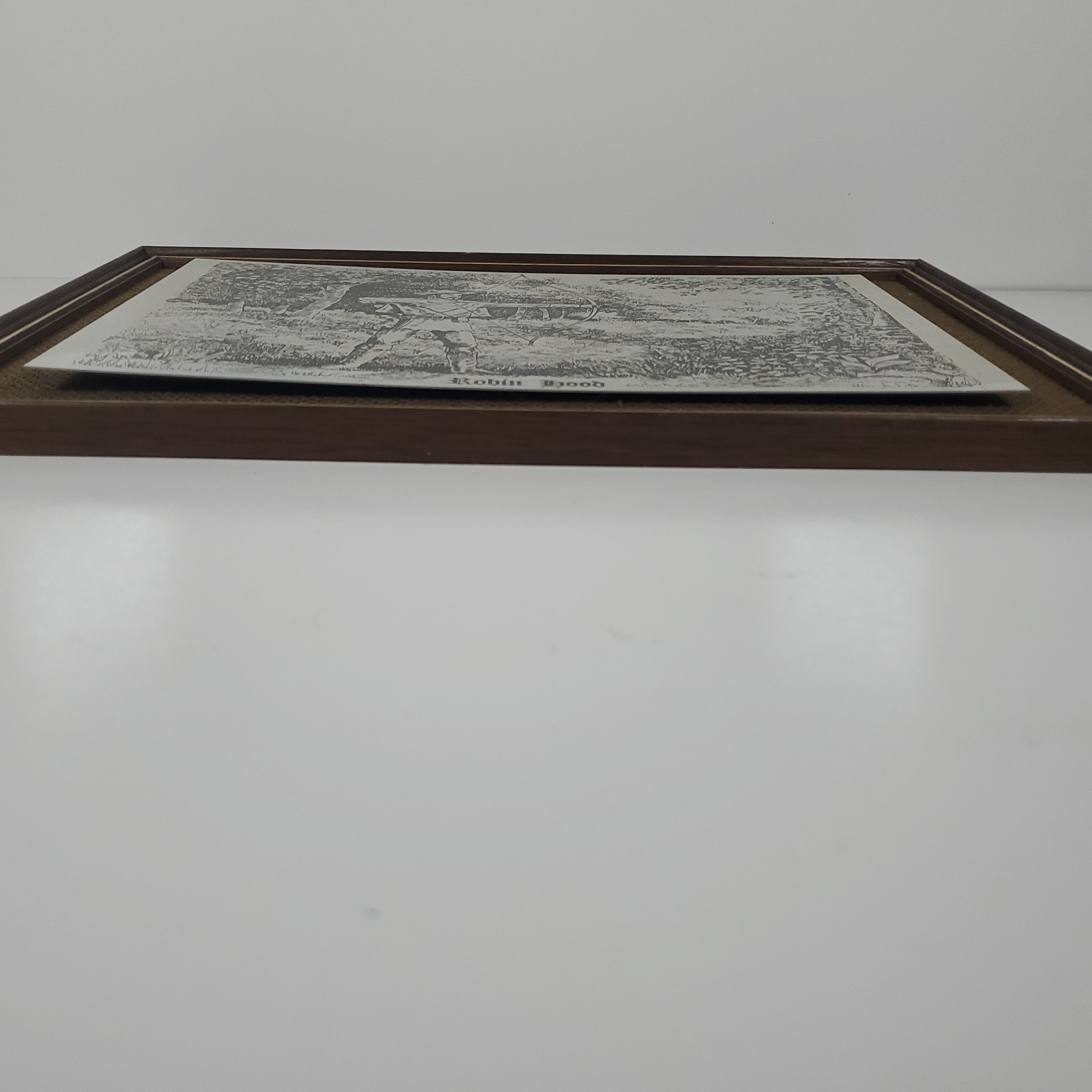 VTG Stow Green Robin Hood Engraved Brushed Aluminum Wall Plaque Framed England
