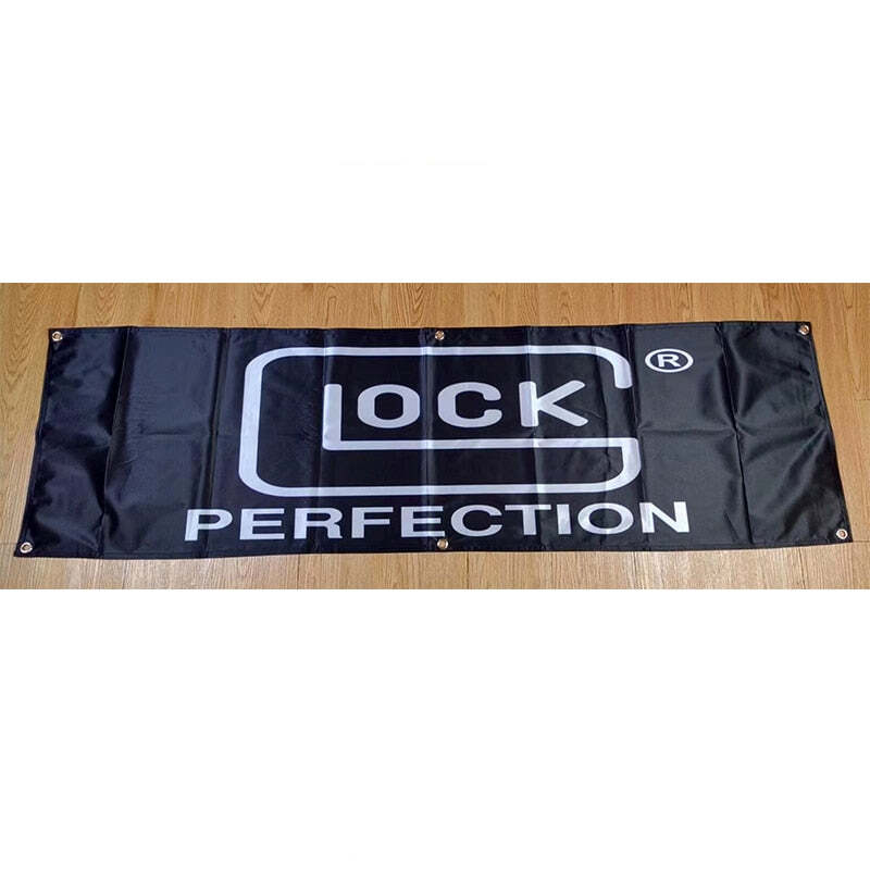 Glock 1.5x5Ft Feet Banner Flag Poster Glossy Photo Print Gun Handgun Weapon
