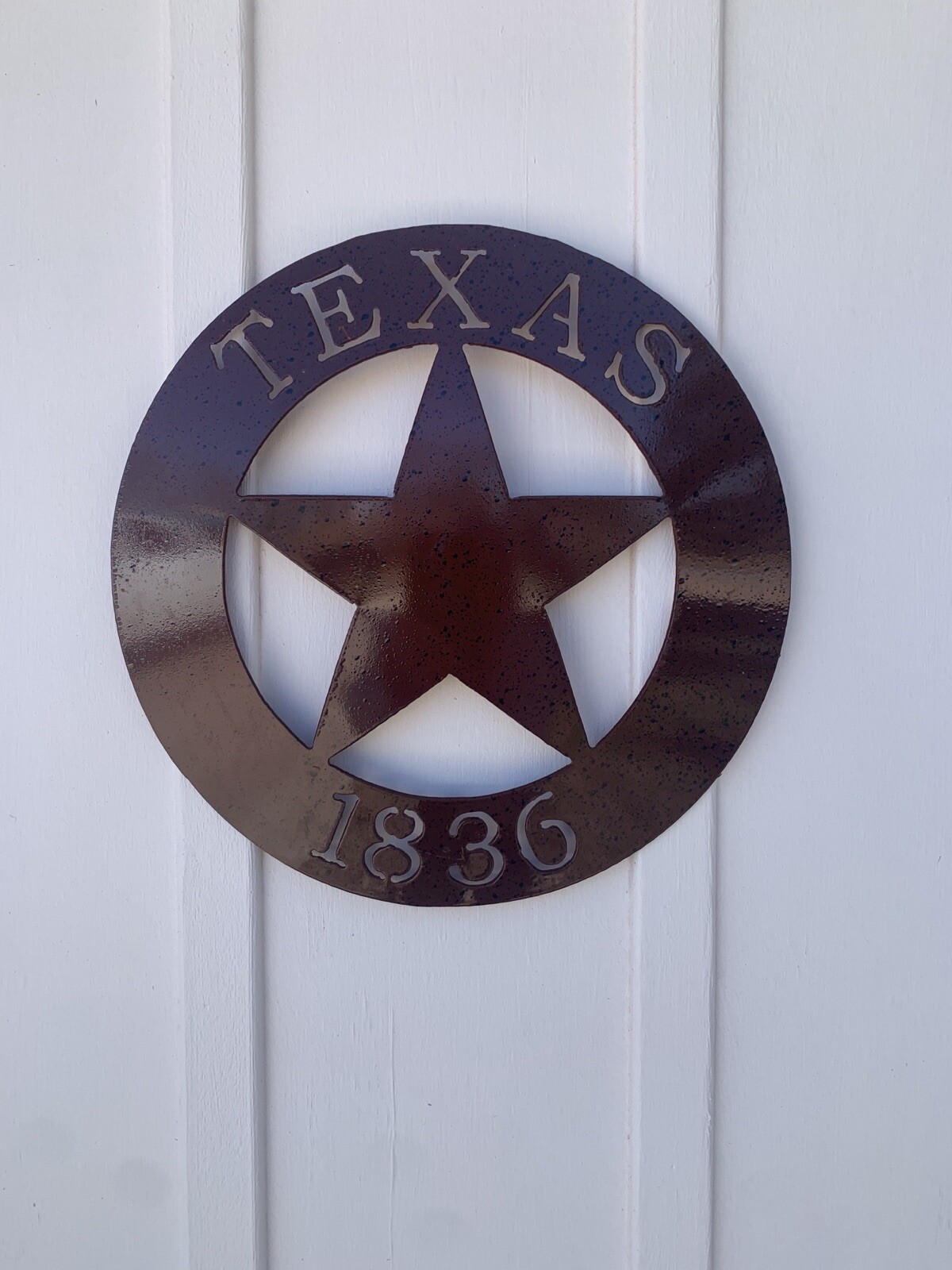 Texas 1836 Metal Barn Star 11.5″ Glossy Finish Wall Plaque Sign