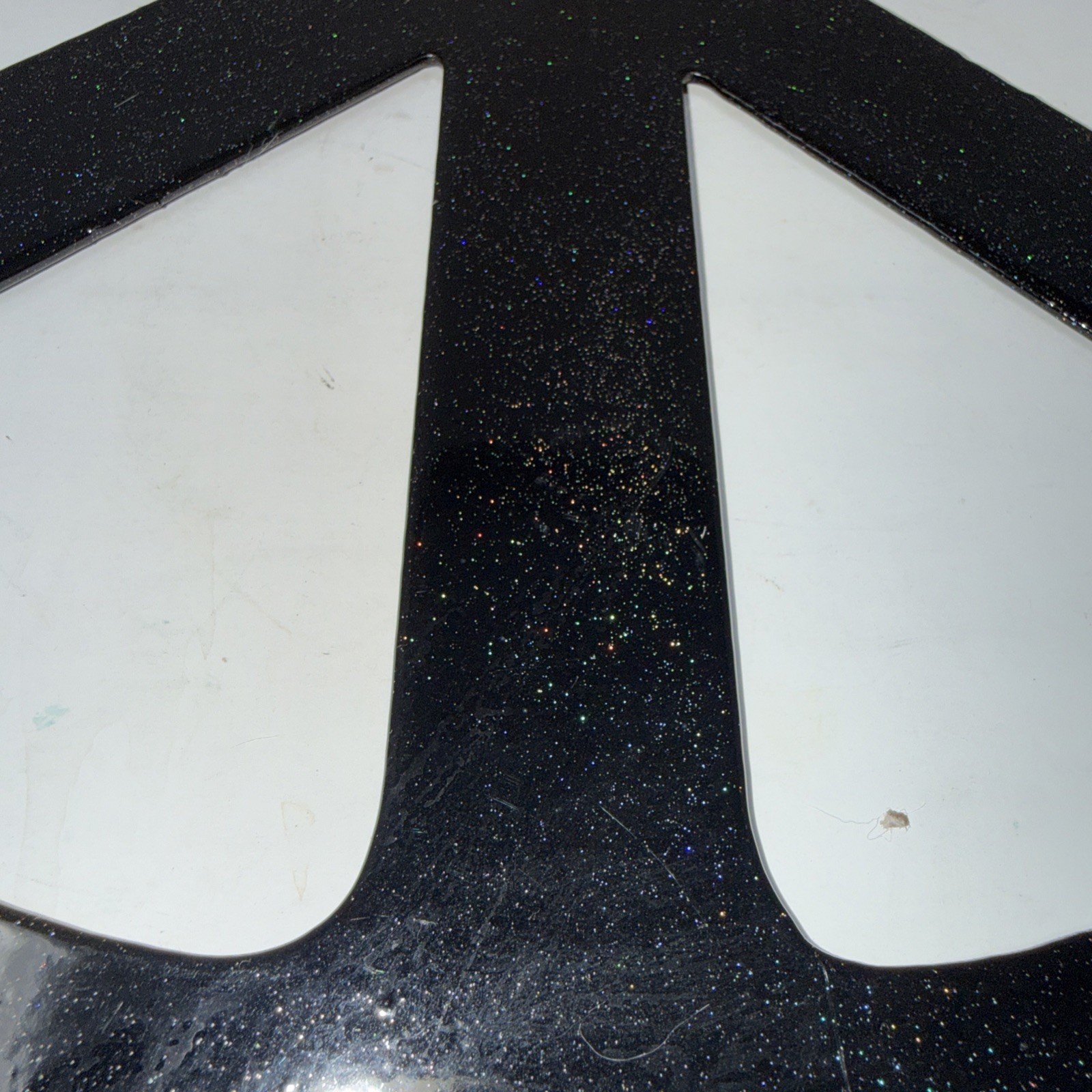 Peace Sign Symbol Metal Sparkle Plasma Cut Metal Wall Art 14” Diameter Vintage