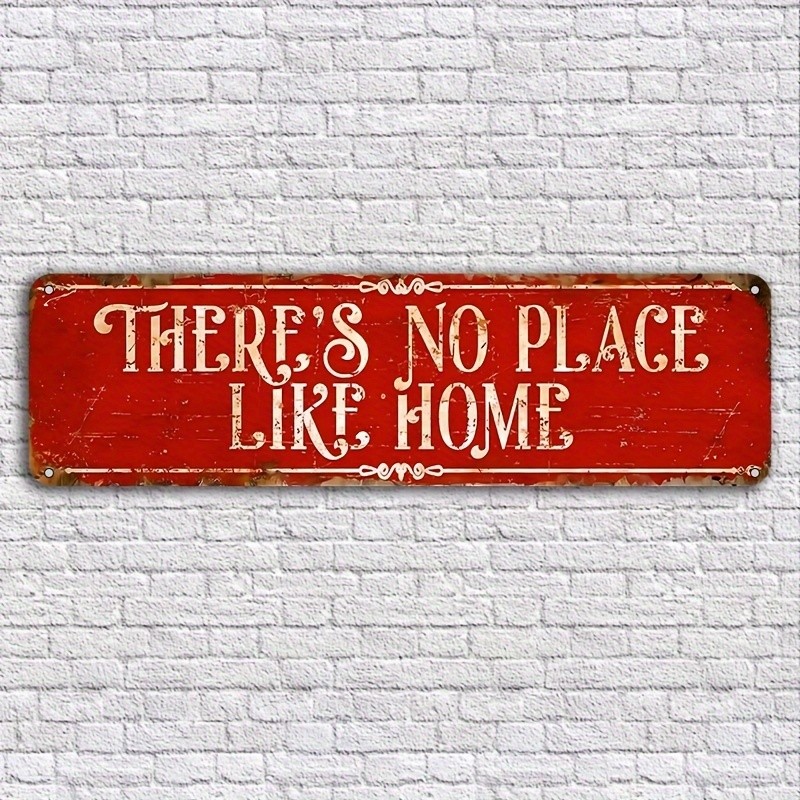 Vintage No Place Like Home Metal Wall Sign Rustic Tin Plaque Housewarming Gift
