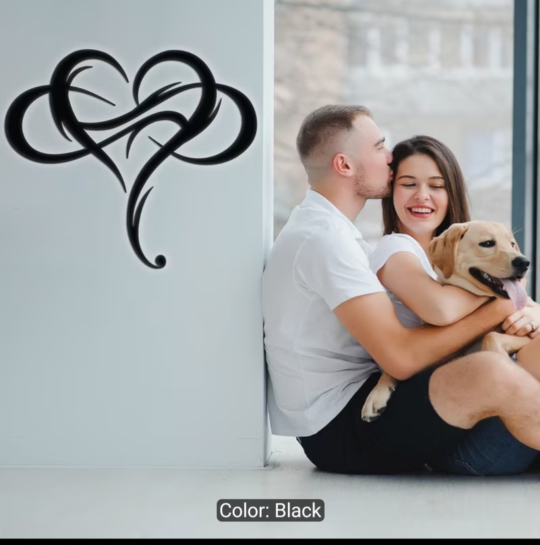 Infinity Heart Wall Decor (Black) (SIZE 2ND PICTURE)Metal Art