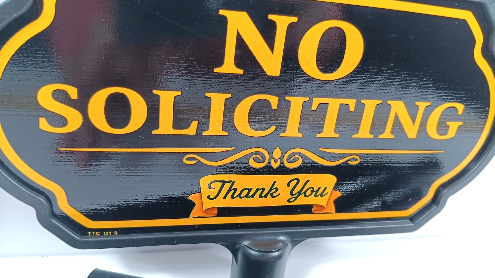 No Soliciting Sign with Stake Durable Bright & Weather-Resistant Plastic