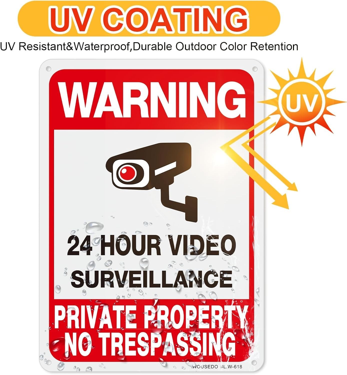 2 Large No Trespassing Signs Private Property 10X7 Inch Rust Free Aluminum