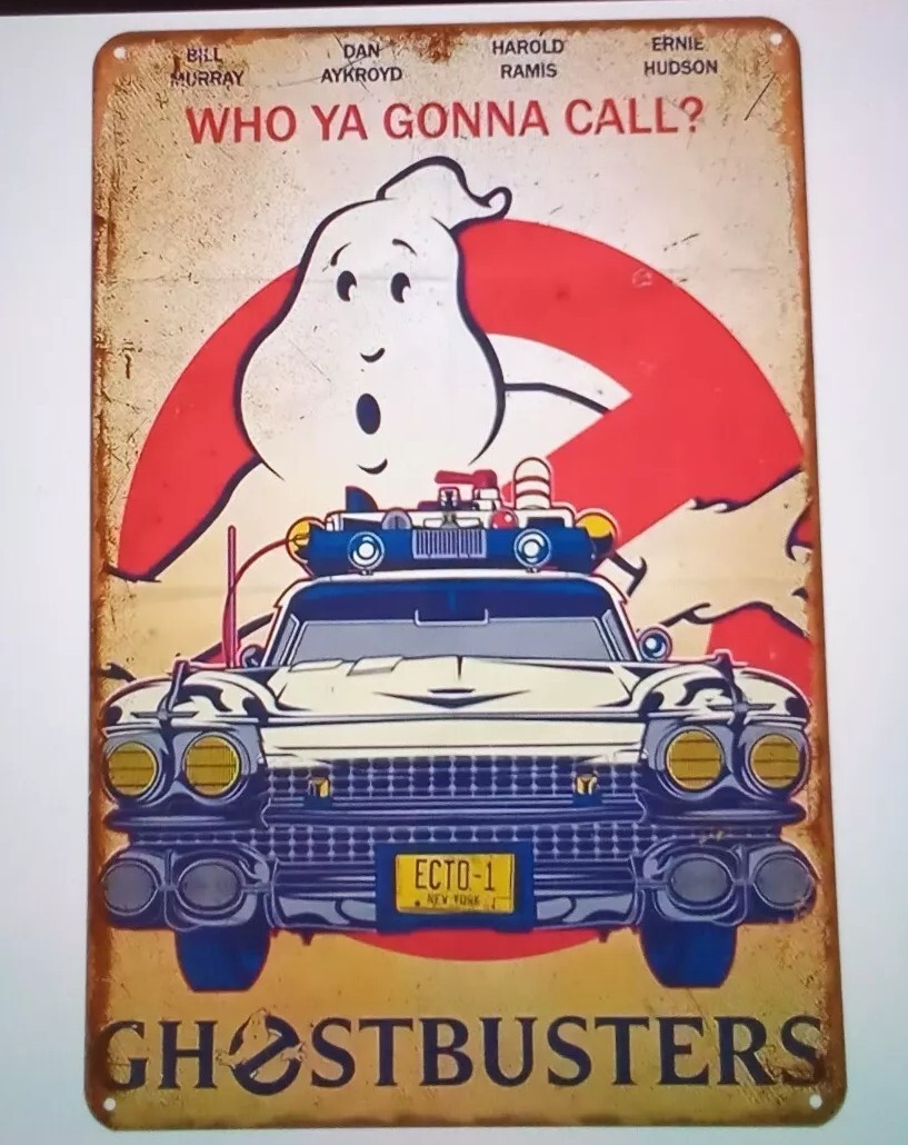 RETRO GHOSTBUSTERS TIN SIGN 30x20cm New FUNKY Gift Item