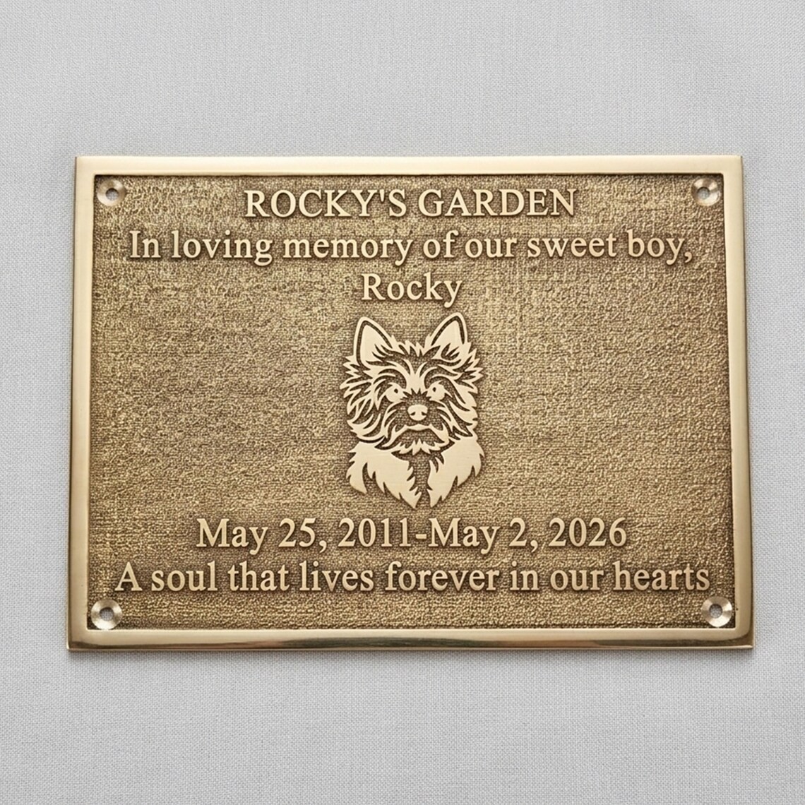 Custom Bronze Memorial Plaque, Personalized Garden Marker, Outdoor Name Plate