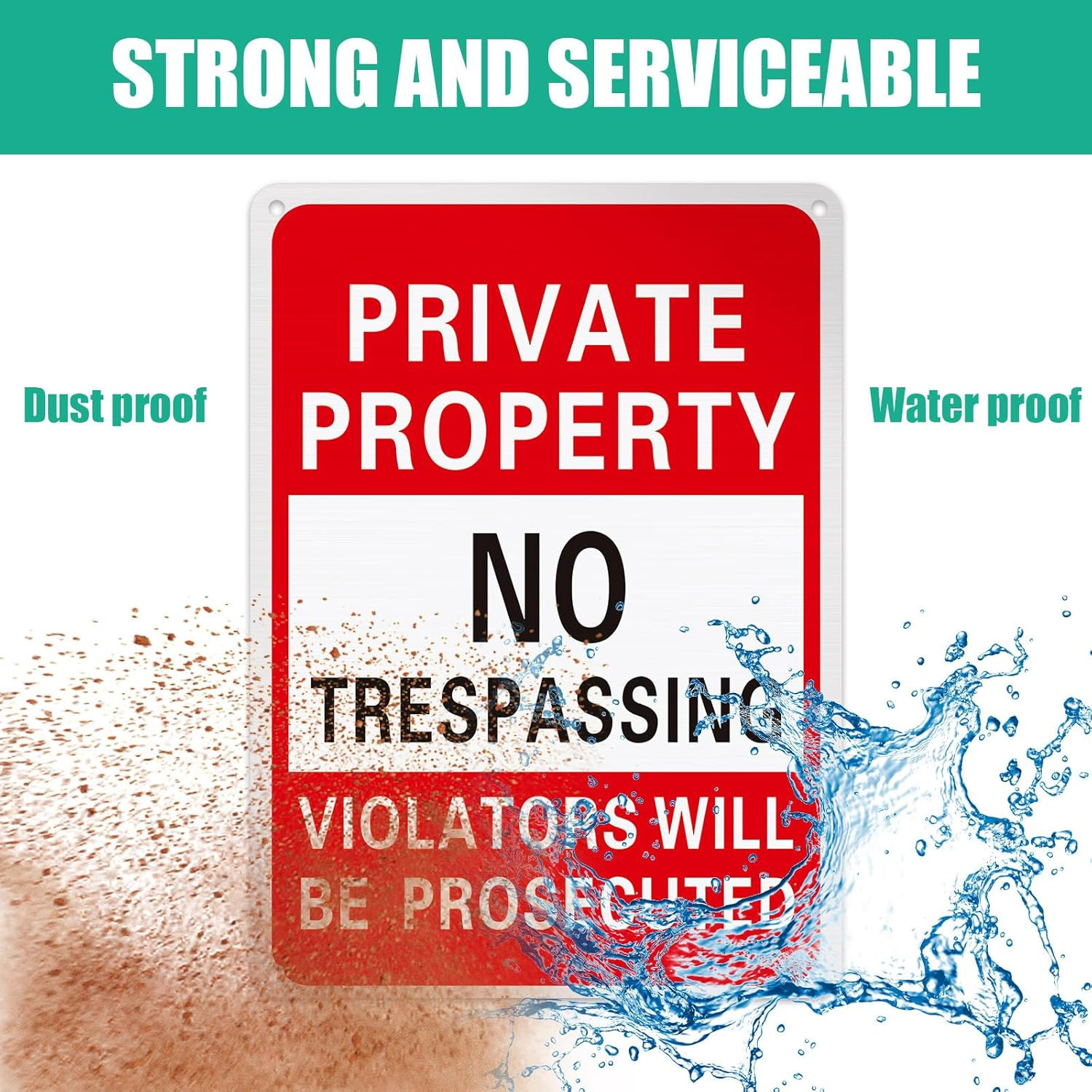 8 Pcs No Trespassing Signs Private Property Metal Rust Free Aluminum Sign Will B