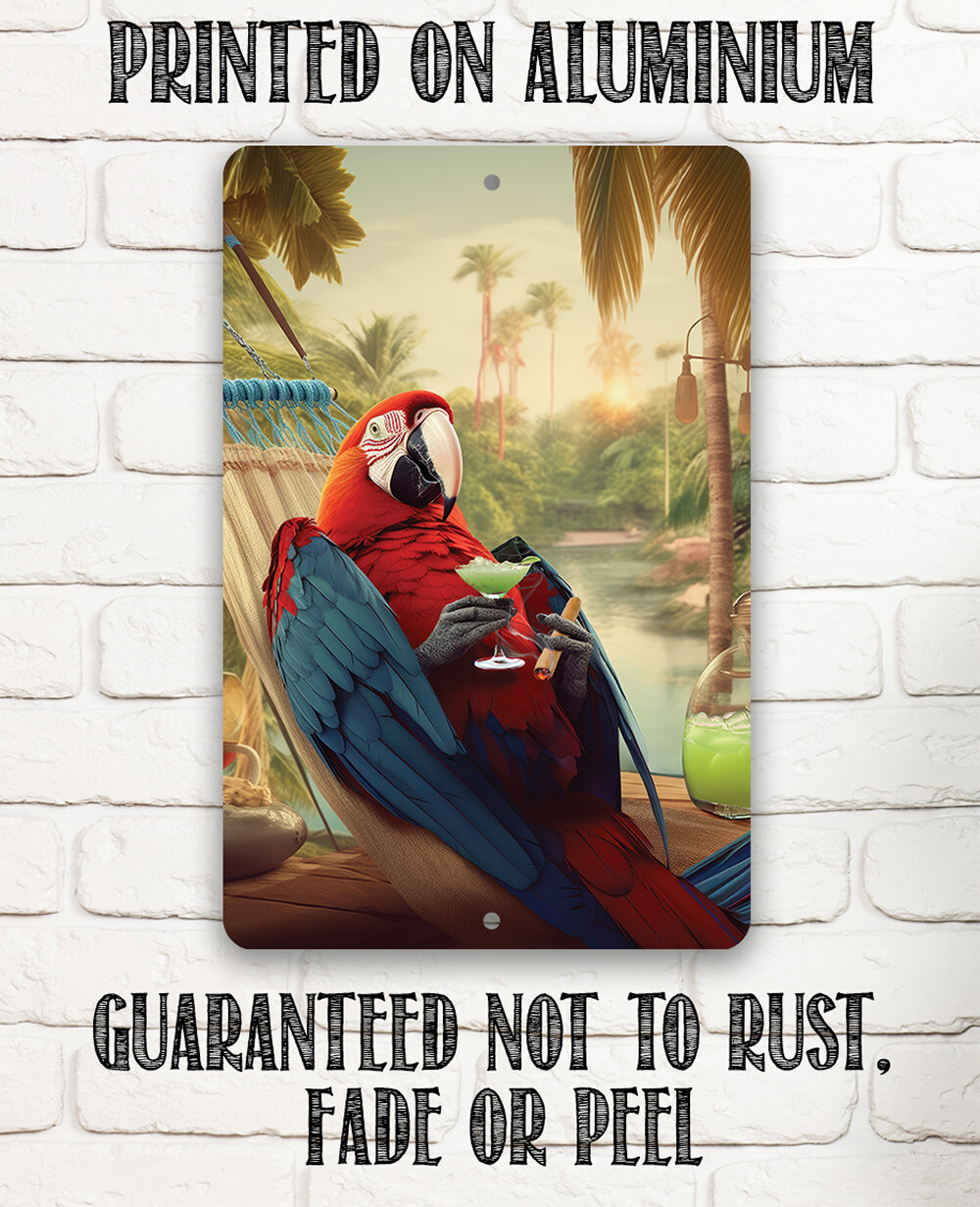 Metal Sign – Life is Good Parrot Retro Vintage Decoration Perfect for Beach Home