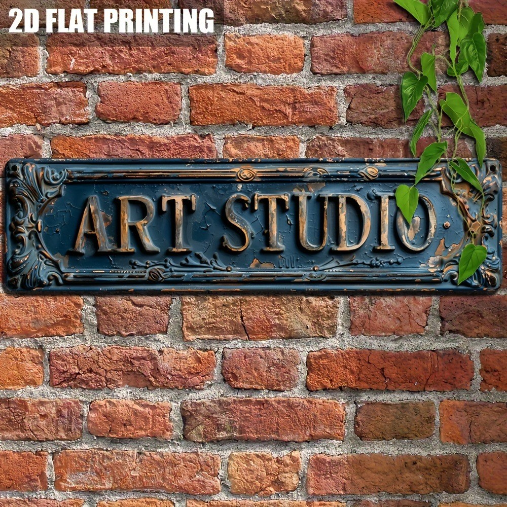 Rustic Art Studio Metal Tin Signs 4×16 Vintage Wall Decor Office Bar Cafe Garage