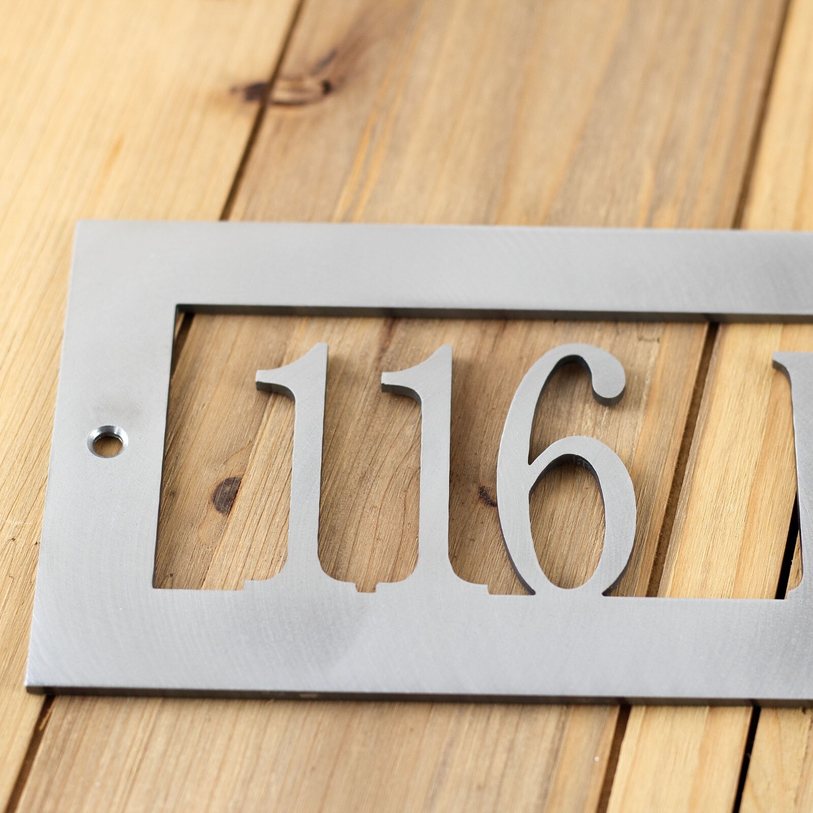 Custom Rectangular Hanging Address Metal Sign, House Number Steel Plaque