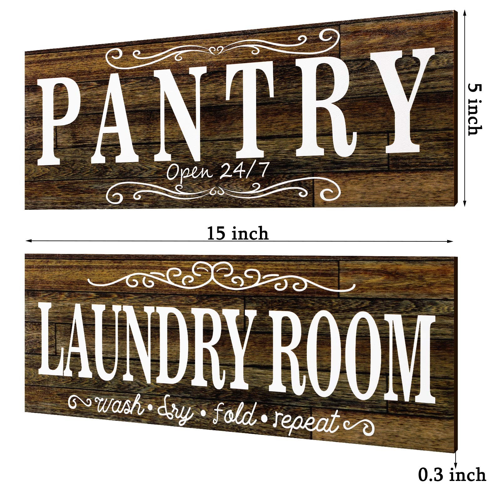 2 Pieces Pantry Sign Laundry Room Wooden Sign Farmhouse Laundry Room Hanging
