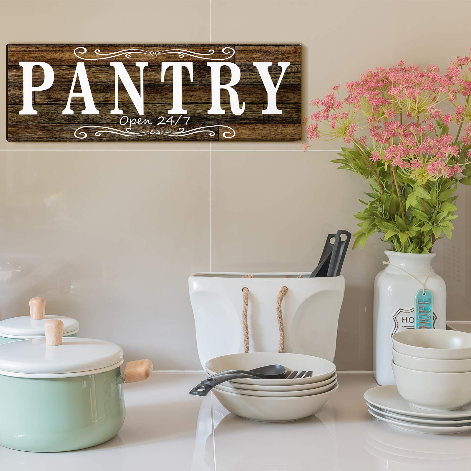 2 Pieces Pantry Sign Laundry Room Wooden Sign Farmhouse Laundry Room Hanging