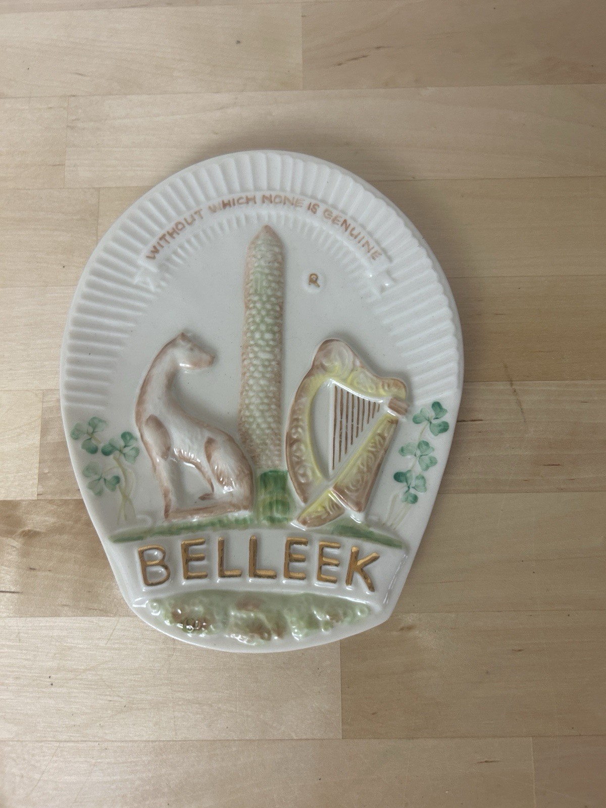 Belleek Collectors Society Plaque/Dish “Without Which None is Genuine”