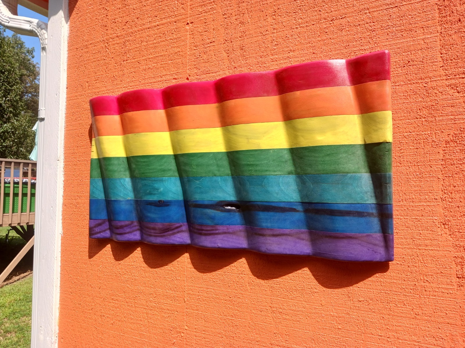 Pride Wavy Wooden Flag. Hand Crafted.