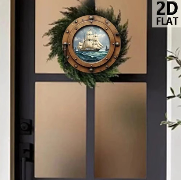 Nautical Porthole Wall Decor Retro Ship Print Sailboat Art For Coastal Home