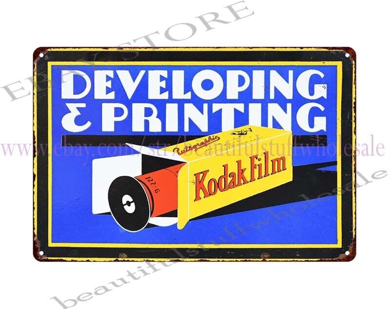 Kodak Film Developing & Printing metal tin sign collector reproductions