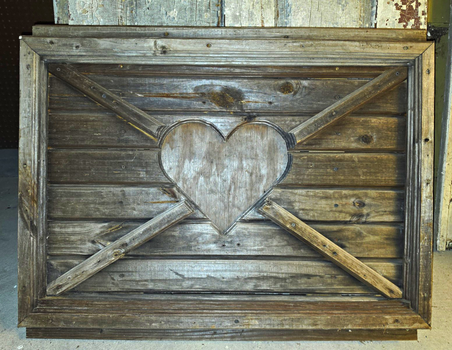 Custom Handmade Rustic Farmhouse Wood Carved Heart.