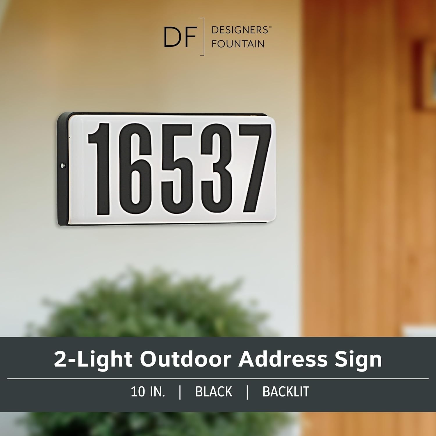 Stylish Outdoor Lighted Address Sign – Easily Visible 10 Inch House Number Sign