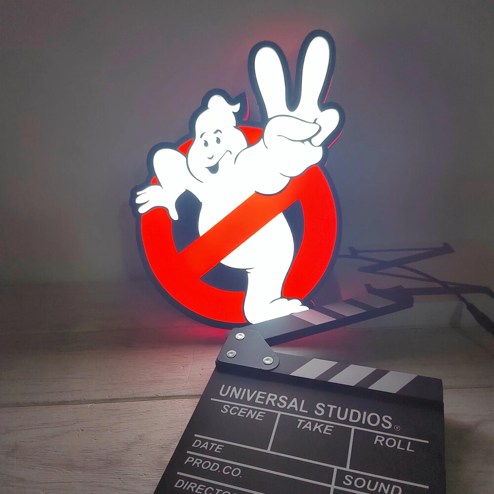 Ghostbusters Logo Lightbox 3D Printed Led Lightbox for Home Decor Gift
