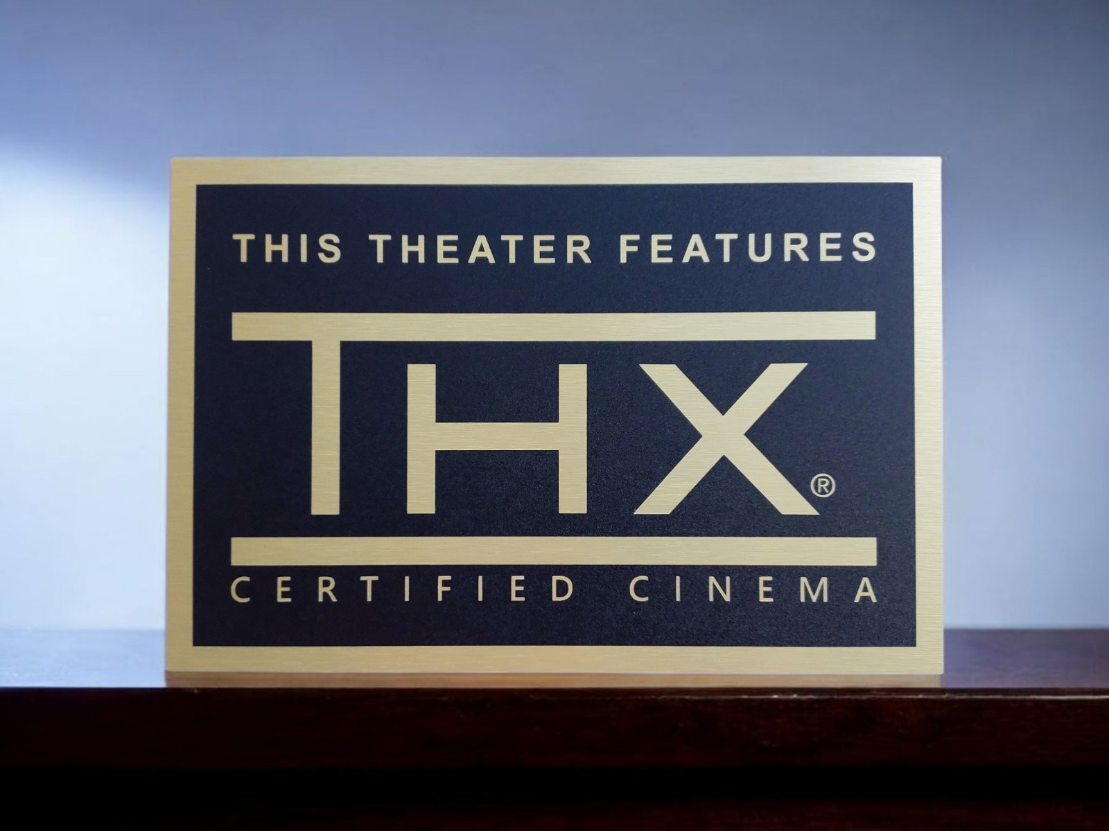 THX Wall Sign Brushed Gold Aluminum Plaque Home Theater Media Room Decor USstock