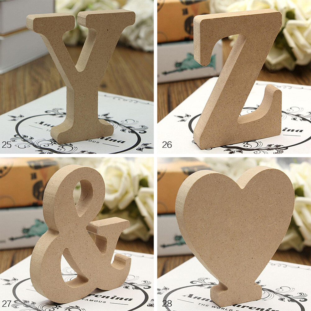 US 3.93” A-Z Wooden Letters Alphabet Self Standing Wedding Party/Home/Decor Lot