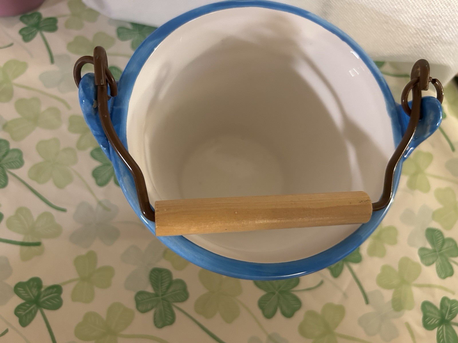 Life Is Good Ceramic Bucket With Wood Handle & Beach Scenery