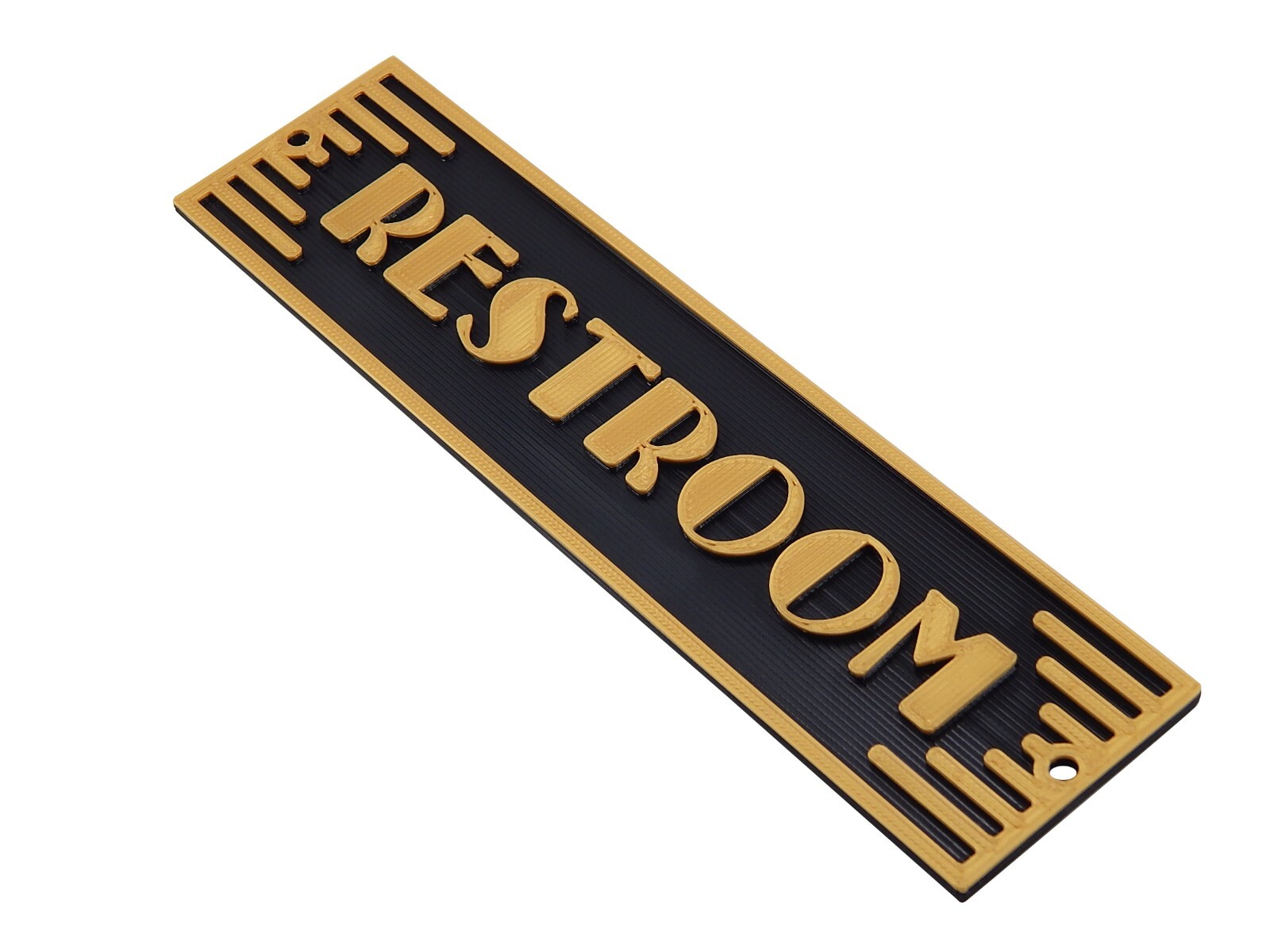 Plastic Art Deco Restroom Bathroom Toilet Powder Room Washroom Door Sign Plaque