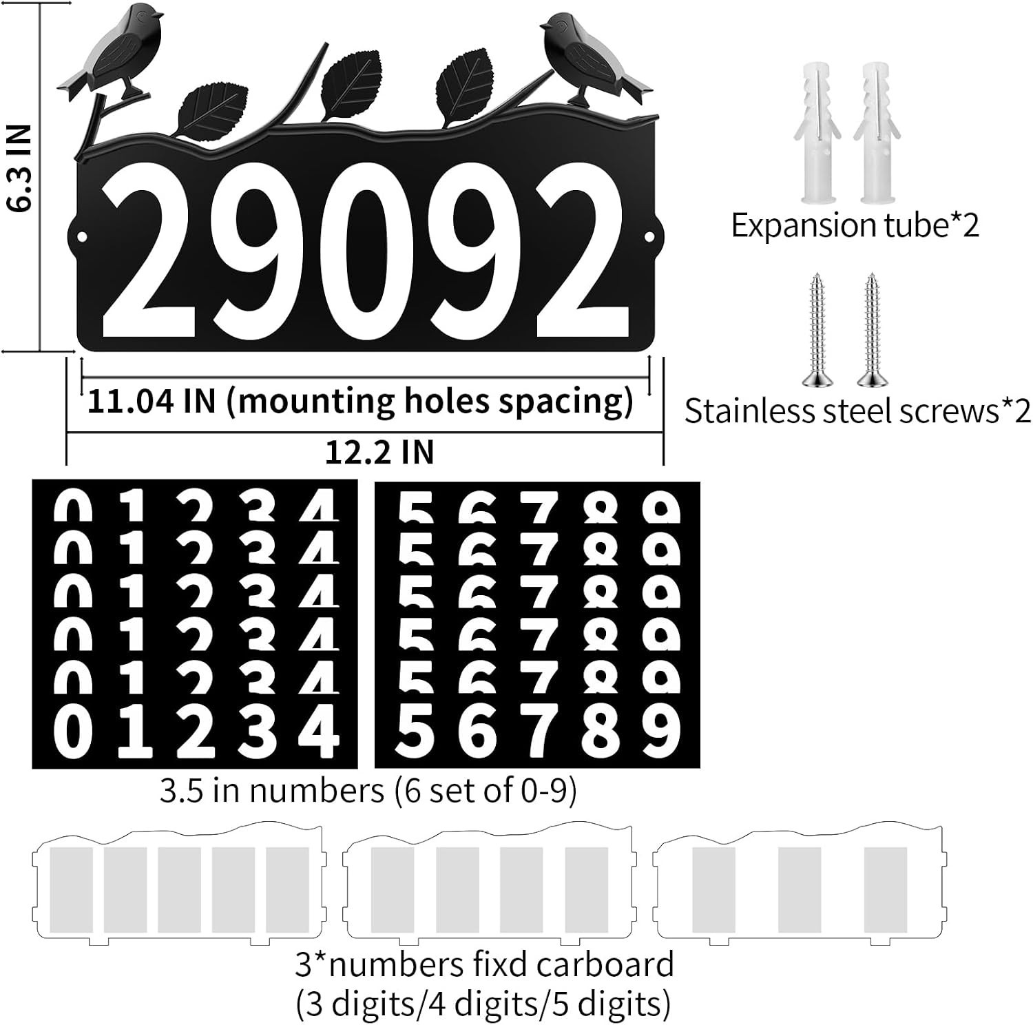 Metal Address Numbers for House, Address Plaque | Waterproof, Rustproof Addre…