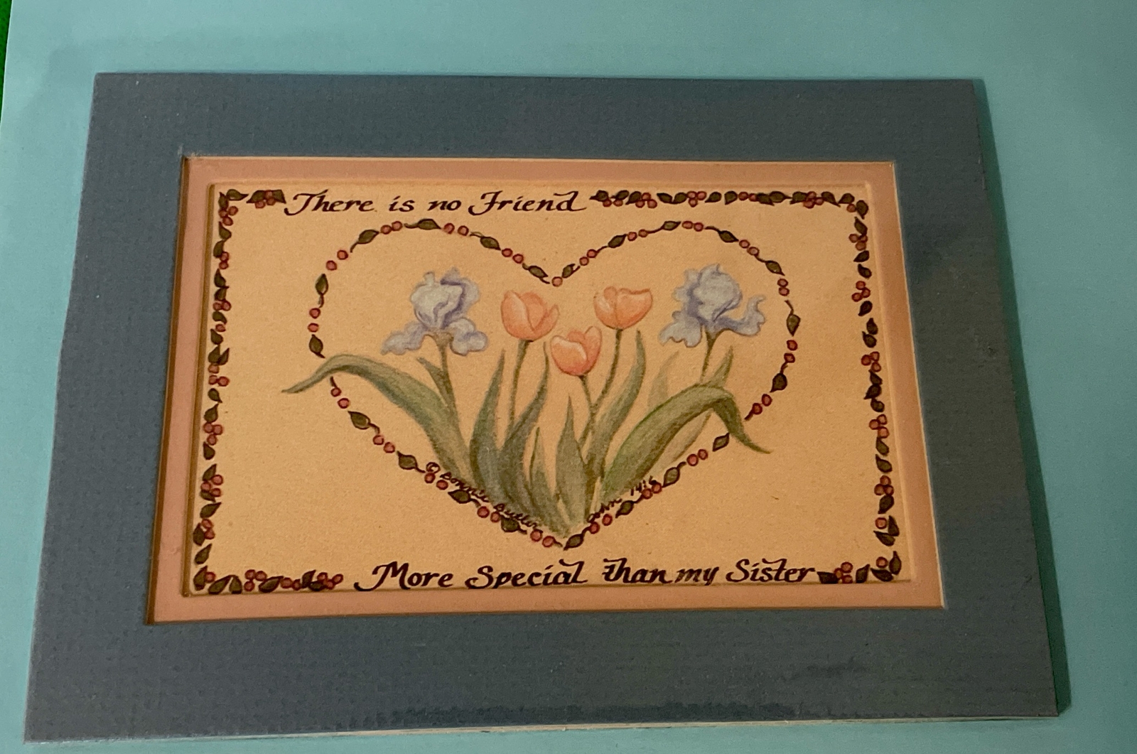 5×7 Inch Sisters Special Friend Watercolor Plaque- New Gift Quality- Floral