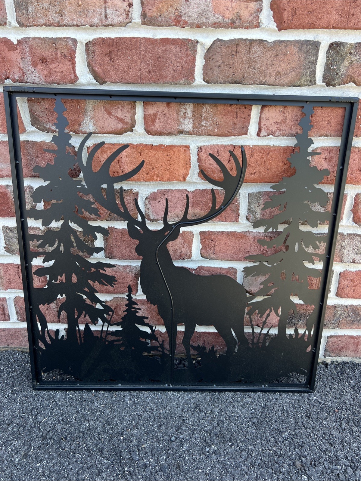 Deer Metal Wall Decor 24 By 24 Black