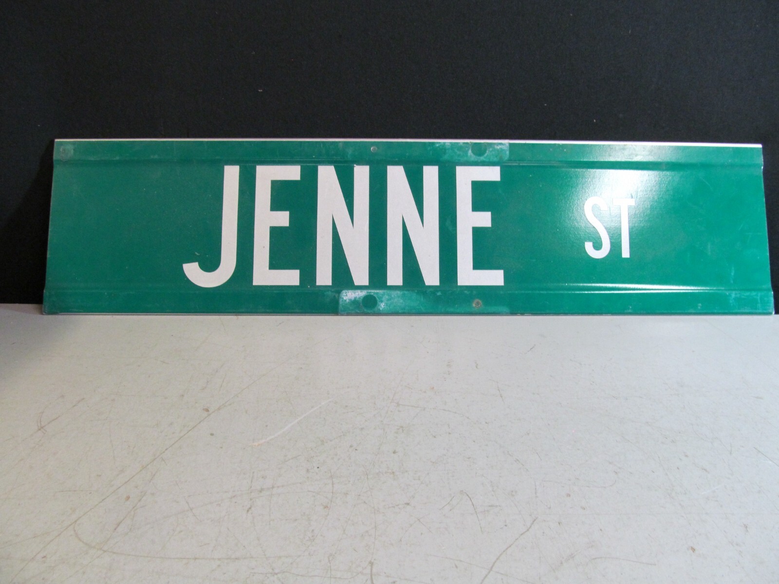 JENNE St. Metal Street Sign Municipal Discard 24×6 / 1 of 2