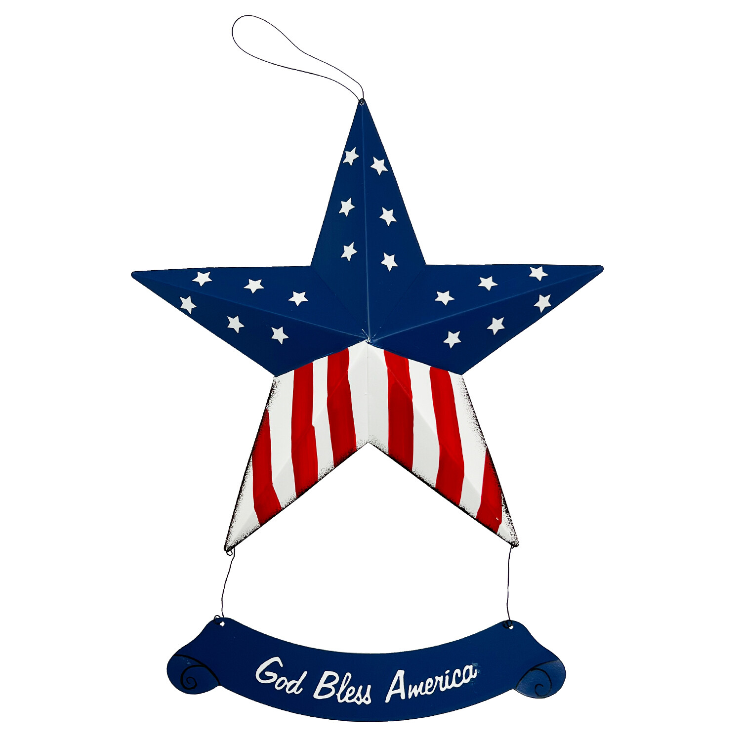 Rustic Hanging Metal American Flag Patriotic Barn Stars Wall Door Yard Signs