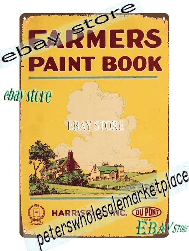 1917 Farmers Paint Book House Paint Colors Tin Sign design interior