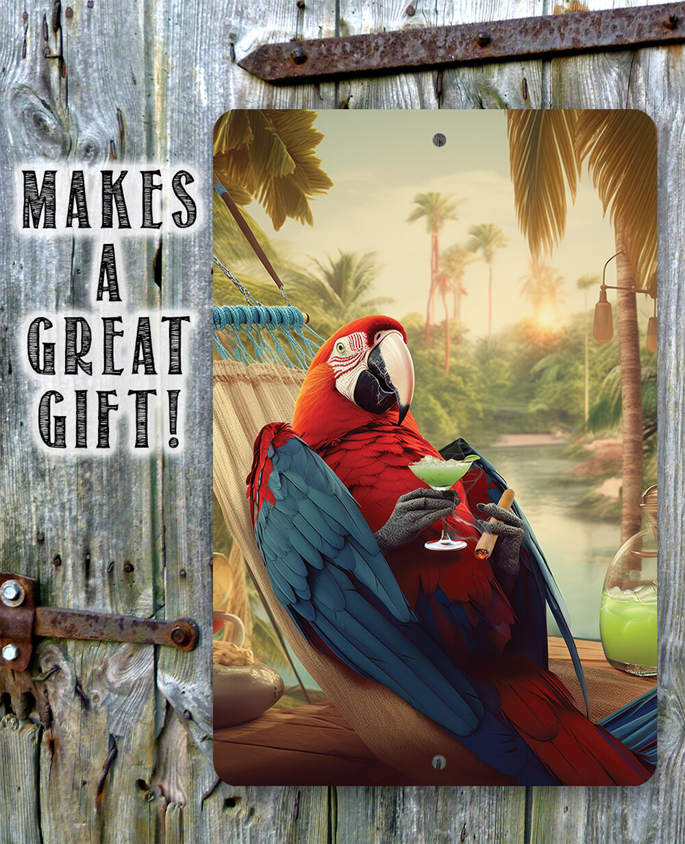 Metal Sign – Life is Good Parrot Retro Vintage Decoration Perfect for Beach Home