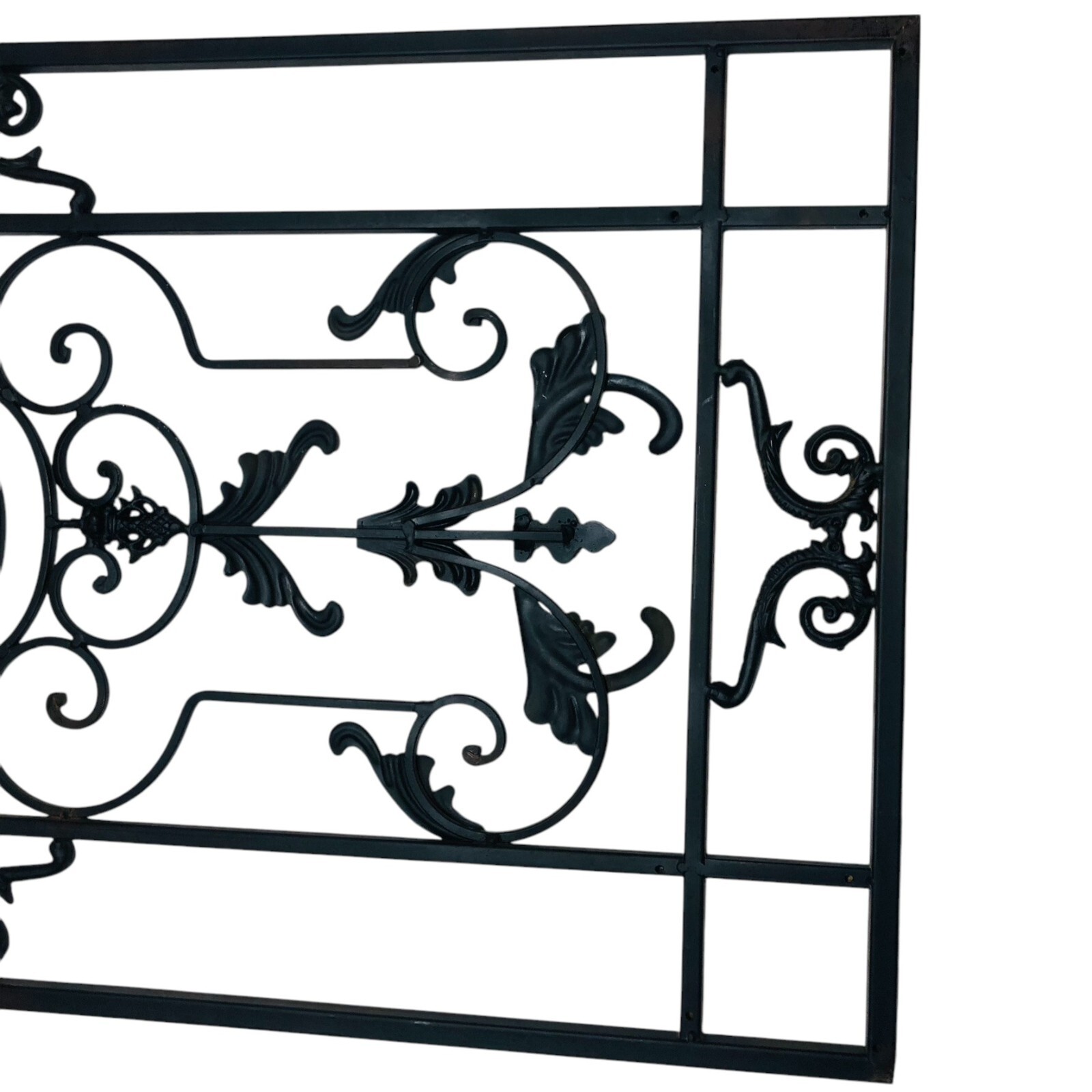 Wrought Iron Rectangular Rustic Wall Decor Scroll Design 39 in x 19.5 in