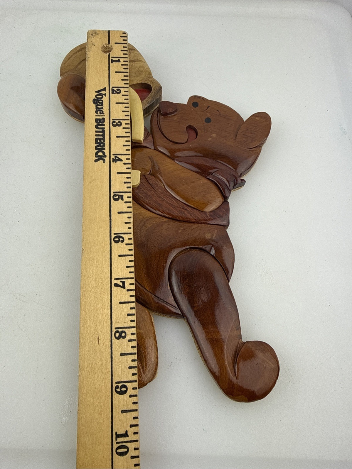 Handmade Glossy Finish Winnie The Pooh 3D Wooden Wall Art Nursery Home Decor