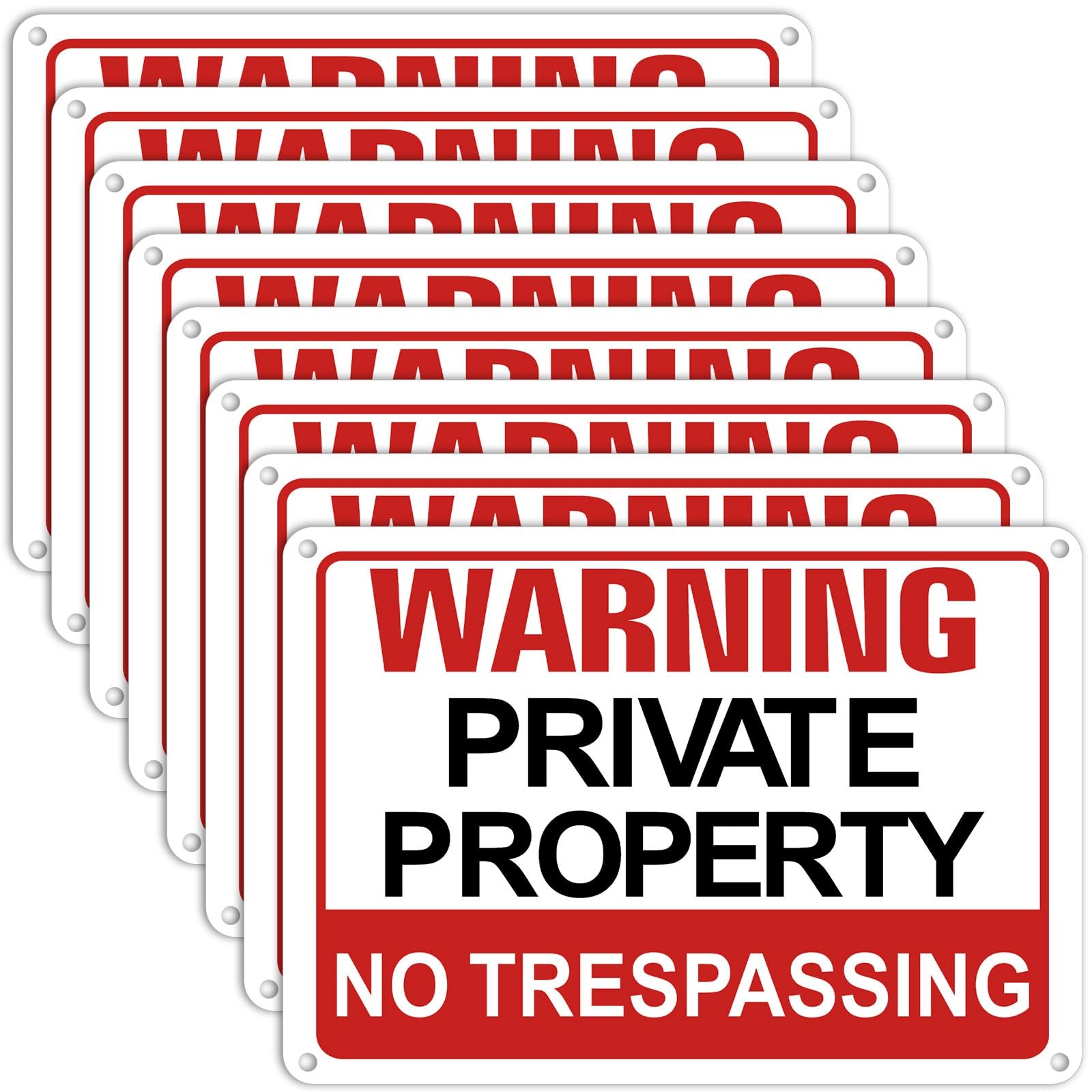 8 Pcs No Trespassing Signs Private Property 7 x 10 Inch Weatherproof Metal Al…